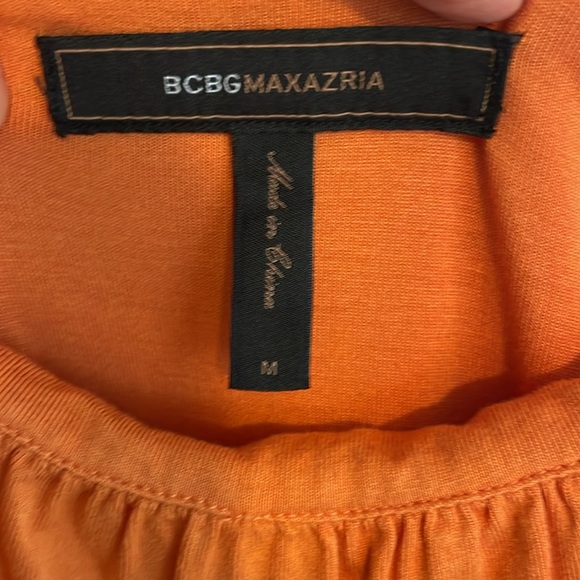 BCBGMAXAZRIA Orange Spaghetti Strap Midi Dress | M - Picture 4 of 7